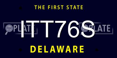 ITT76S Delaware License Plate