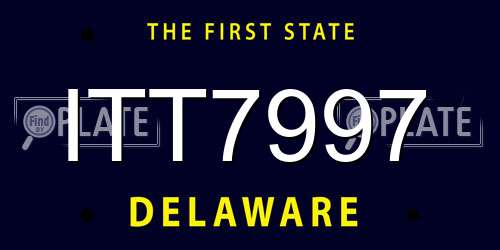 ITT7997 Delaware License Plate