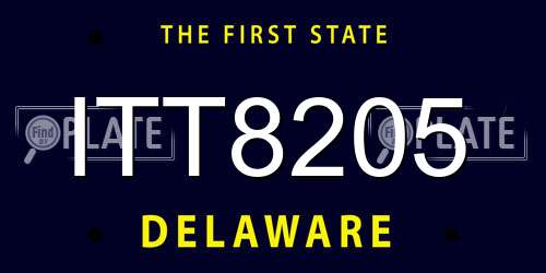 ITT8205 Delaware License Plate