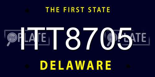 ITT8705 Delaware License Plate