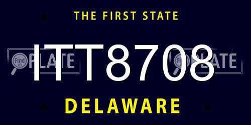 ITT8708 Delaware License Plate