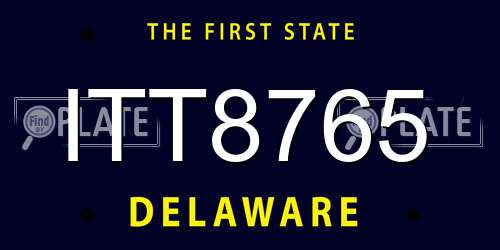 ITT8765 Delaware License Plate