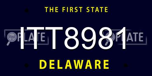 ITT8981 Delaware License Plate