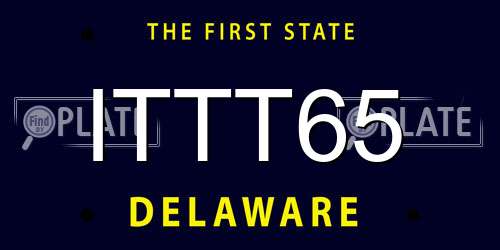 ITTT65 Delaware License Plate