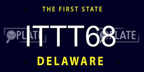 ITTT68 Delaware License Plate