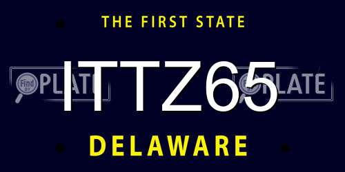 ITTZ65 Delaware License Plate