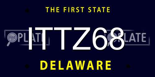ITTZ68 Delaware License Plate