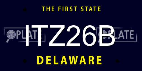 ITZ26B Delaware License Plate