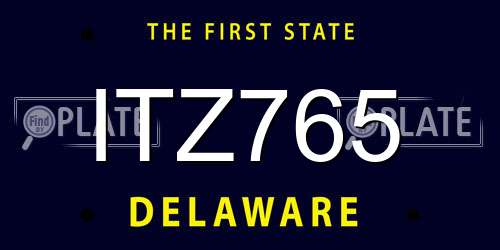 ITZ765 Delaware License Plate