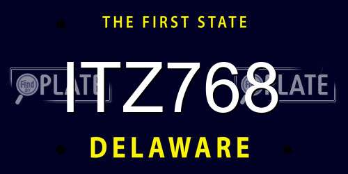 ITZ768 Delaware License Plate