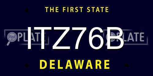 ITZ76B Delaware License Plate