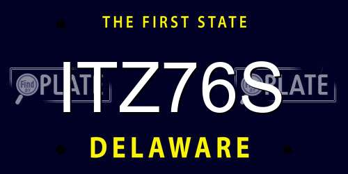 ITZ76S Delaware License Plate