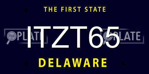ITZT65 Delaware License Plate