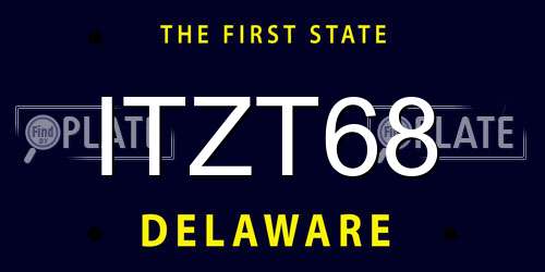 ITZT68 Delaware License Plate