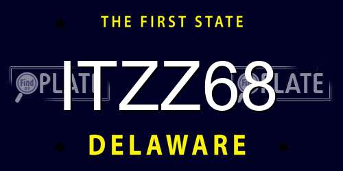 ITZZ68 Delaware License Plate