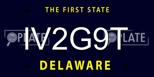 IV2G9T Delaware License Plate