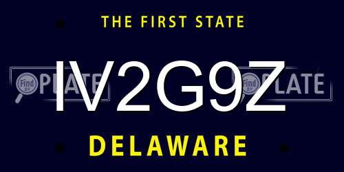 IV2G9Z Delaware License Plate