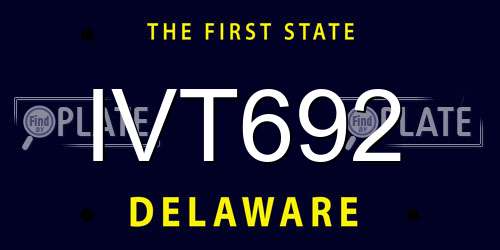 IVT692 Delaware License Plate