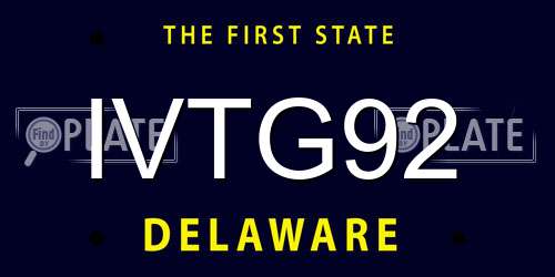 IVTG92 Delaware License Plate