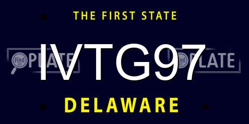 IVTG97 Delaware License Plate