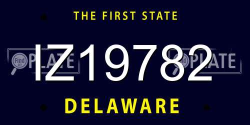 IZ19782 Delaware License Plate