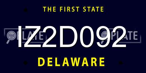IZ2D092 Delaware License Plate