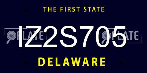 IZ2S705 Delaware License Plate
