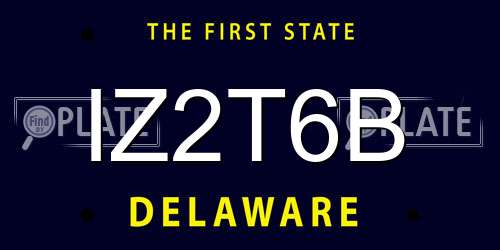 IZ2T6B Delaware License Plate