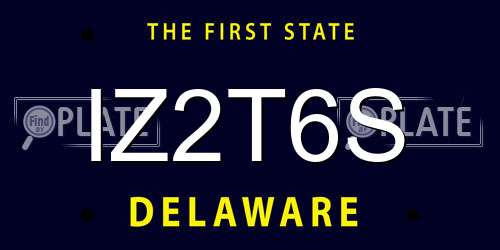 IZ2T6S Delaware License Plate