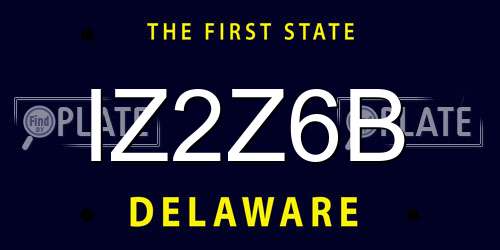 IZ2Z6B Delaware License Plate