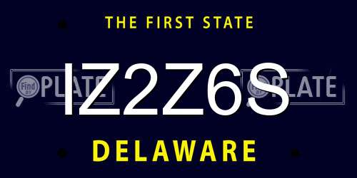 IZ2Z6S Delaware License Plate
