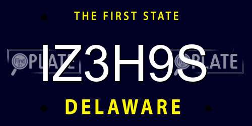 IZ3H9S Delaware License Plate