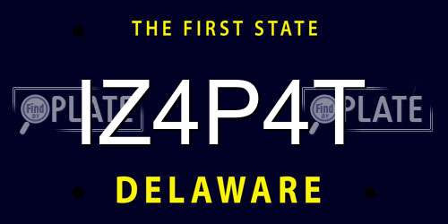IZ4P4T Delaware License Plate