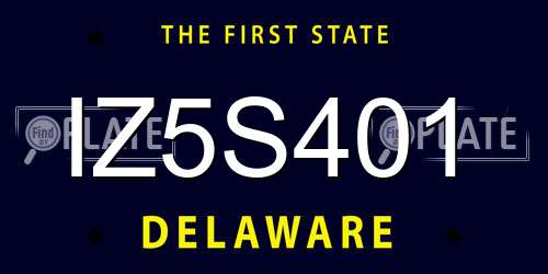 IZ5S401 Delaware License Plate