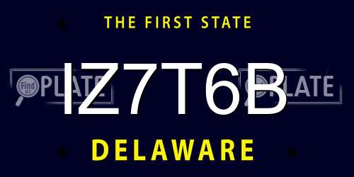 IZ7T6B Delaware License Plate