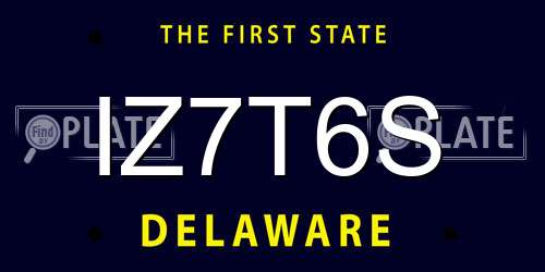 IZ7T6S Delaware License Plate