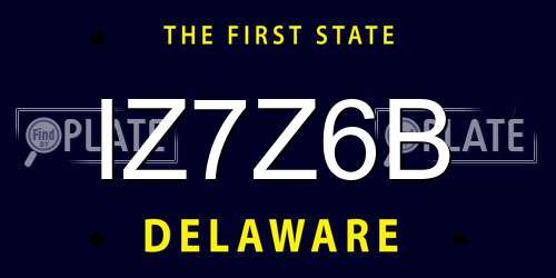 IZ7Z6B Delaware License Plate