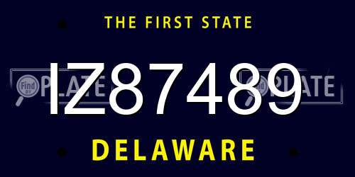 IZ87489 Delaware License Plate