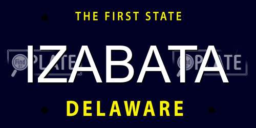 IZABATA Delaware License Plate