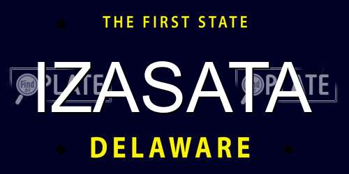 IZASATA Delaware License Plate