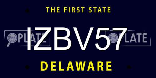 IZBV57 Delaware License Plate