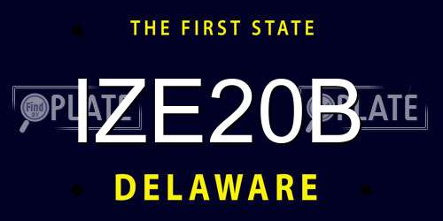 IZE20B Delaware License Plate