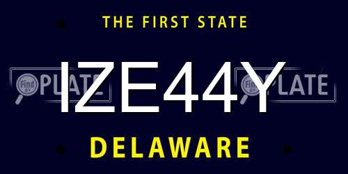 IZE44Y Delaware License Plate