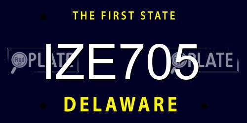 IZE705 Delaware License Plate