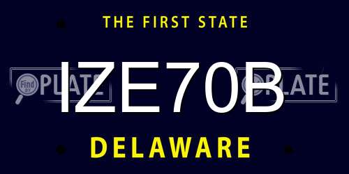 IZE70B Delaware License Plate