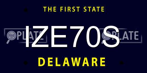 IZE70S Delaware License Plate