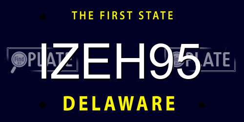 IZEH95 Delaware License Plate