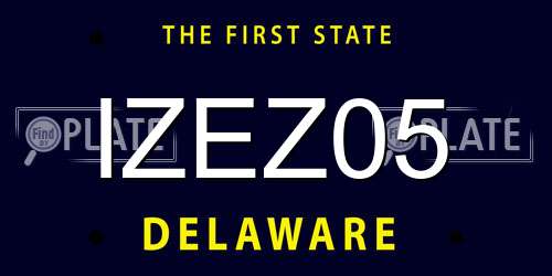 IZEZ05 Delaware License Plate