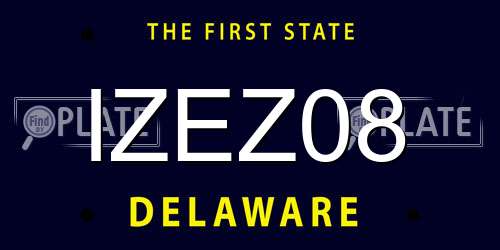 IZEZ08 Delaware License Plate