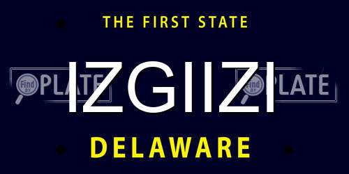 IZGIIZI Delaware License Plate